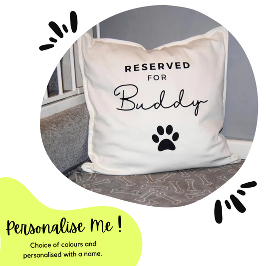 Personalised "Reserved for ..." Cushion