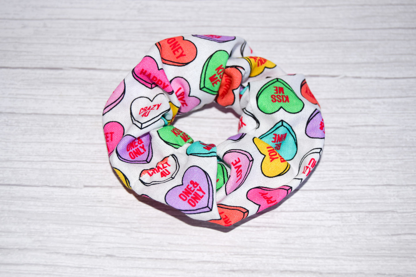 Love Hearts Handmade Hair Scrunchie