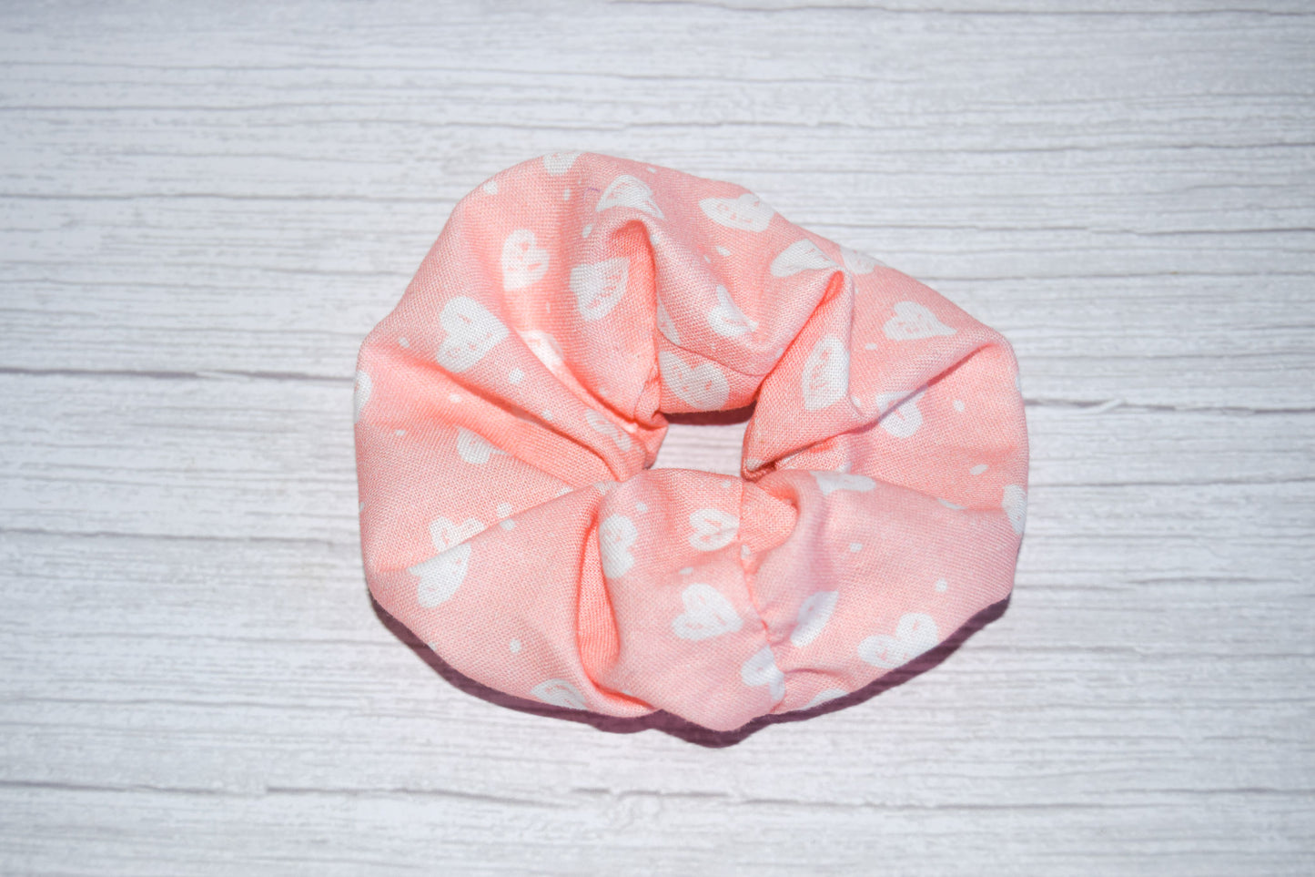 Pink Confetti Hearts Handmade Hair Scrunchie