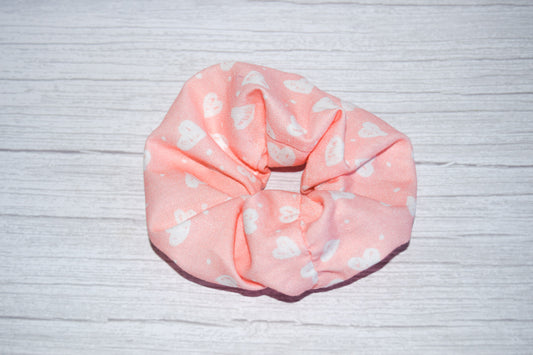 Pink Confetti Hearts Handmade Hair Scrunchie