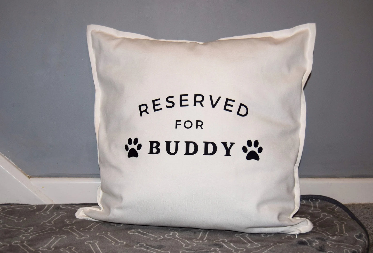 Personalised "Reserved for ..." Cushion