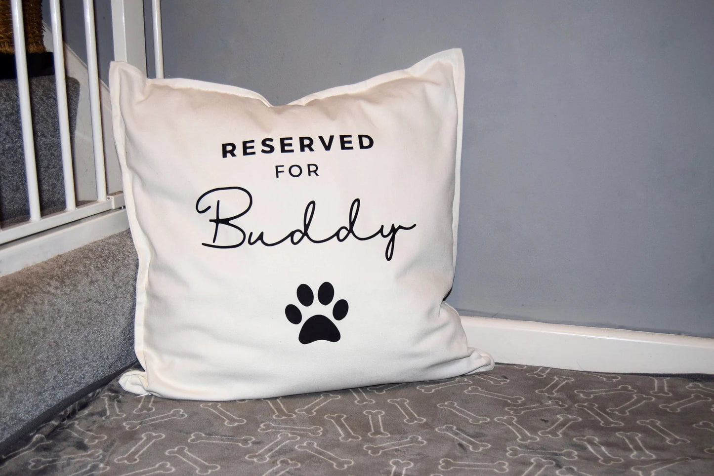 Personalised "Reserved for ..." Cushion