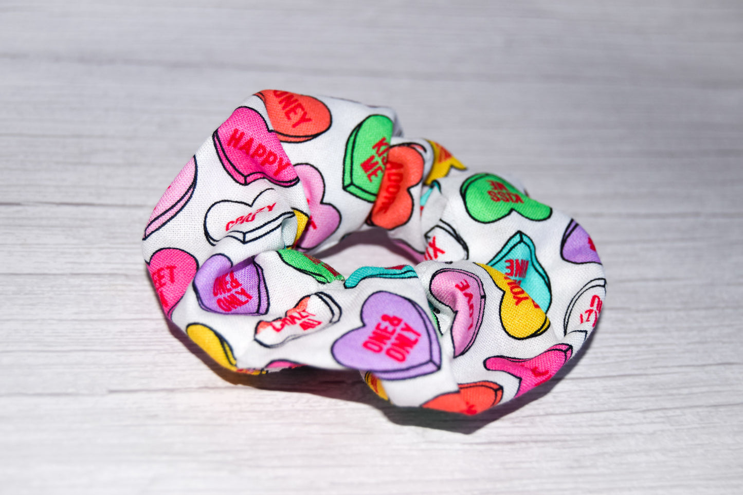 Love Hearts Handmade Hair Scrunchie