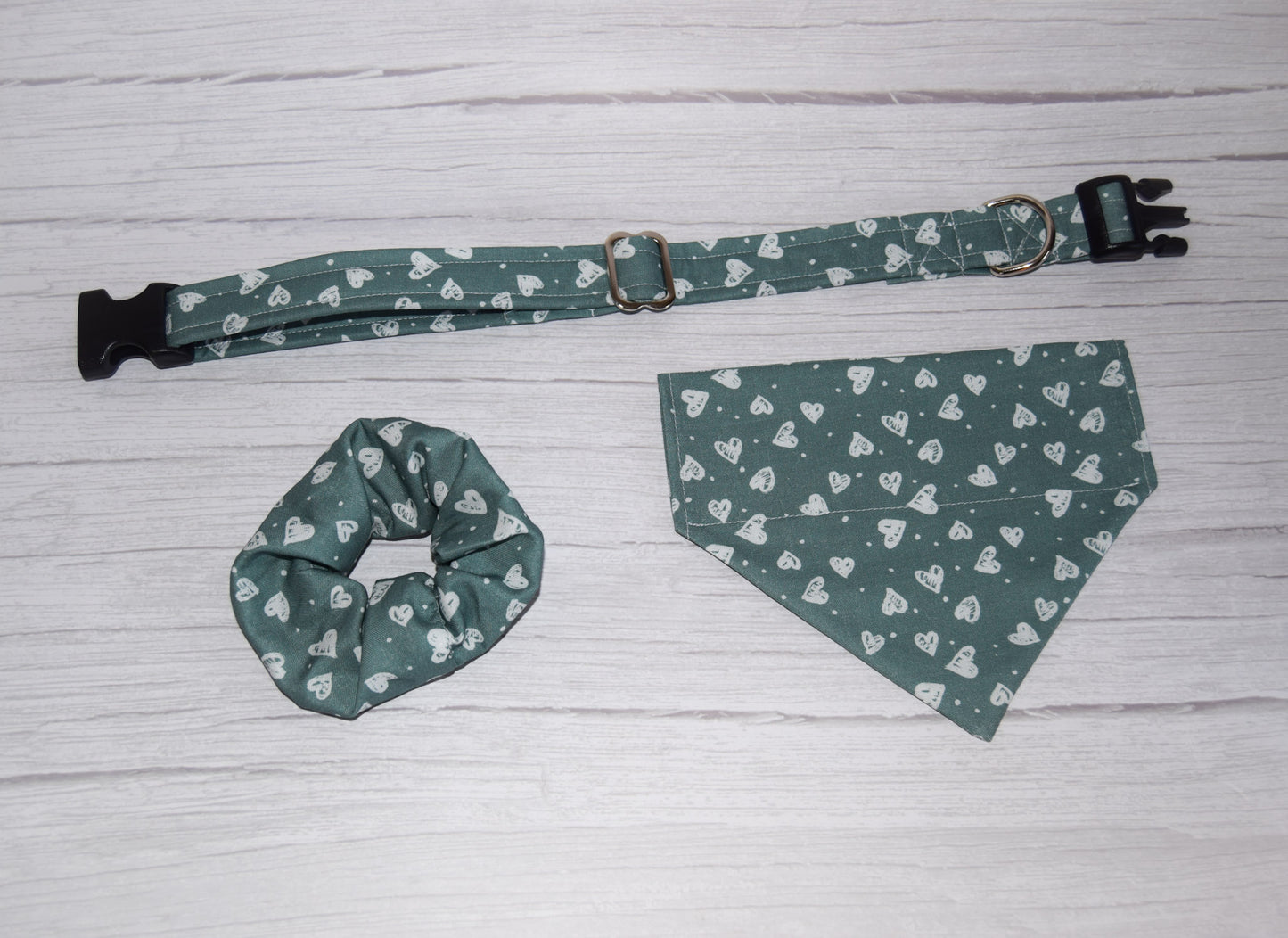 Teal Confetti Hearts Bandana