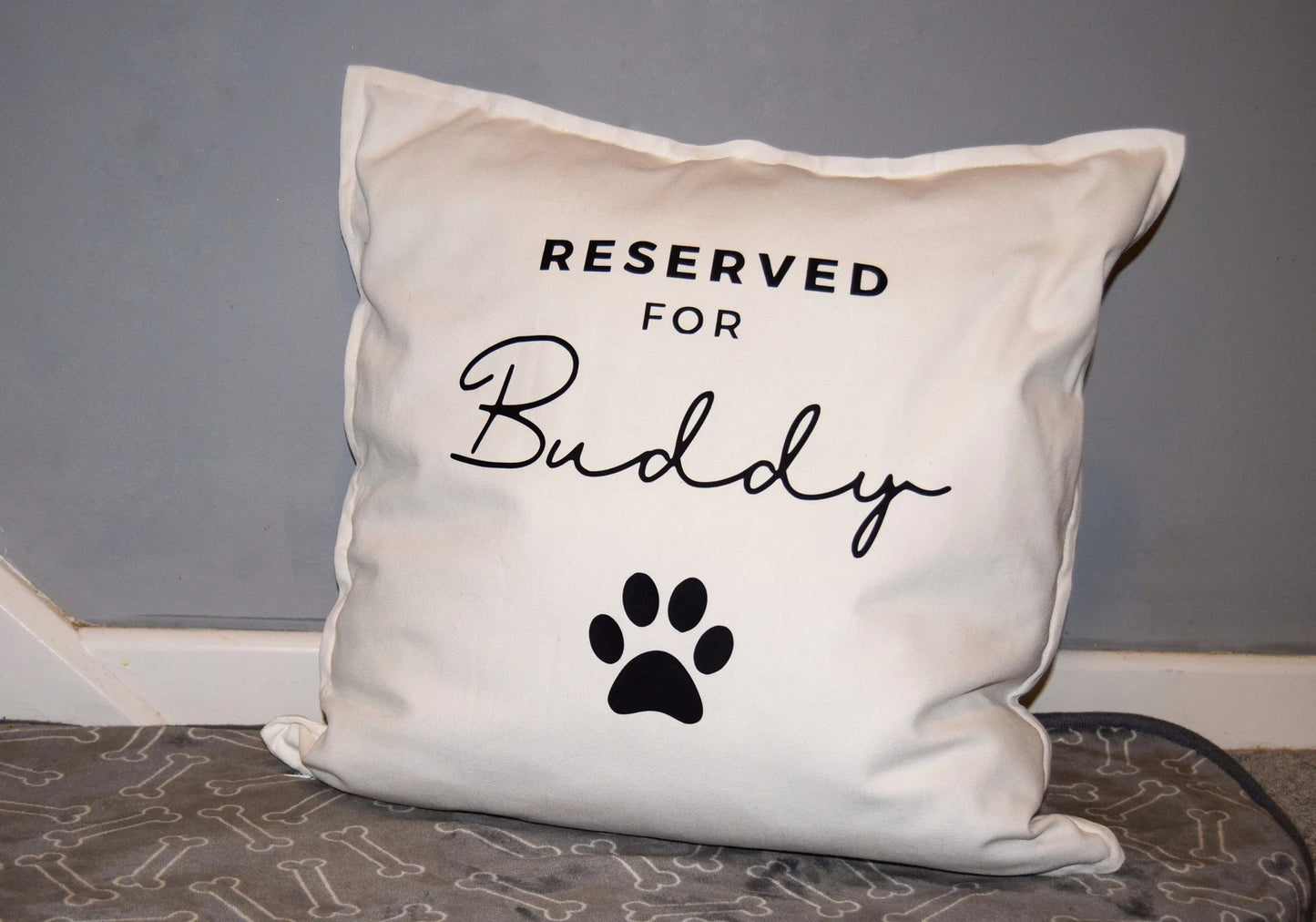 Personalised "Reserved for ..." Cushion